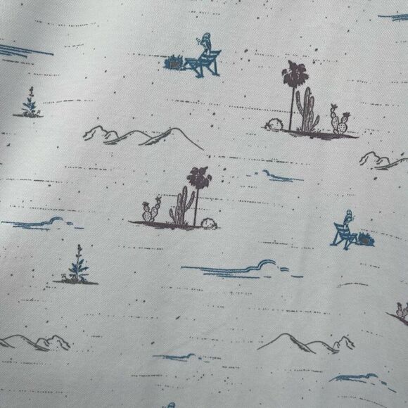 Travis Matthews White Floral Palm Day Man Abstract Golf Polo Shirt Medium - Picture 3 of 6